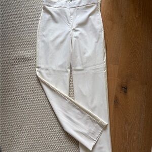 White High-Waist Straight Leg Pants